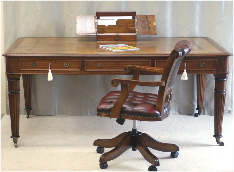 3032 Large Antique Library Table (6)